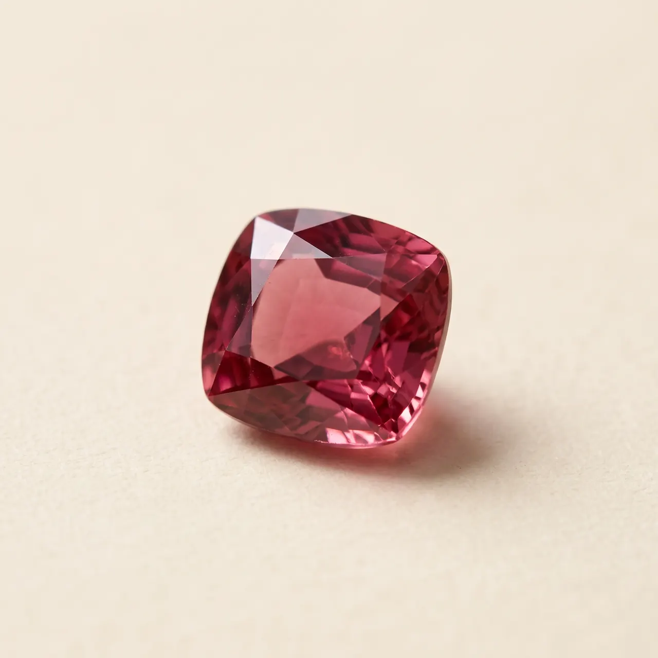 A loose pink tourmaline, cushion cut